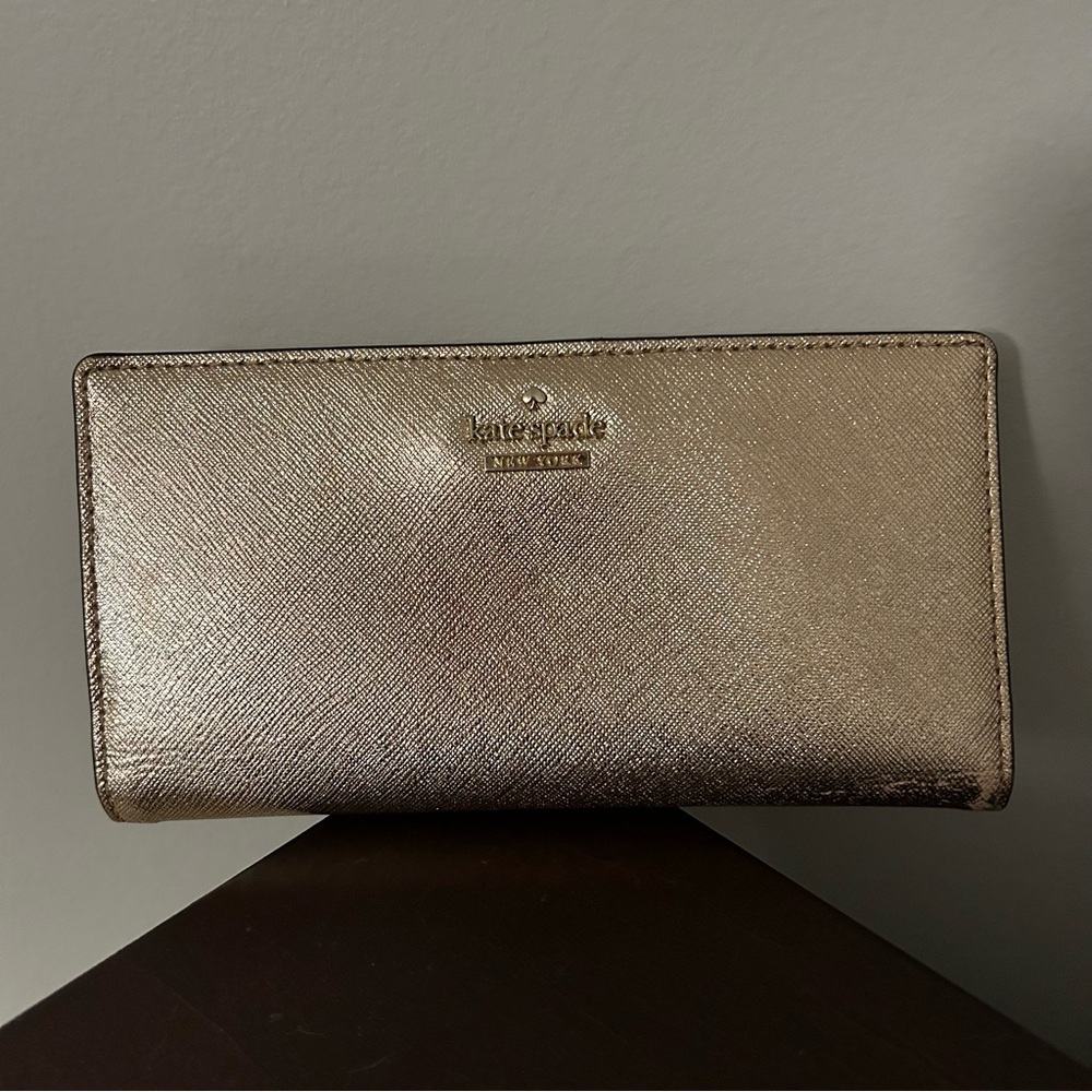 Kate Spade Rose Gold Saffiano Wallet